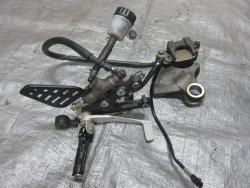 08-14 Yamaha YZF R6 Right Rearset with Rear Master Cylinder and Caliper